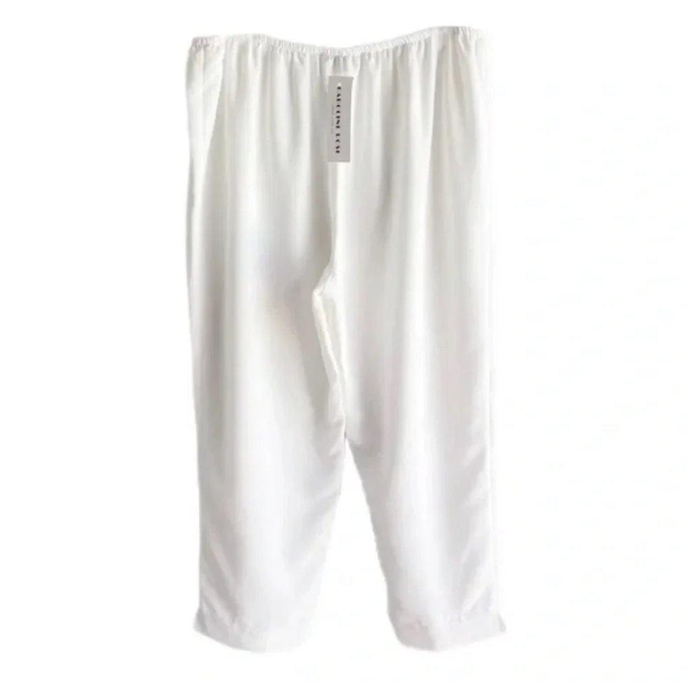 CAROLINE ROSE WOMAN PLUS SIZE WHITE ANKLE CROP ELASTIC PULL ON PANTS SZ 1X NWT - Picture 6 of 10
